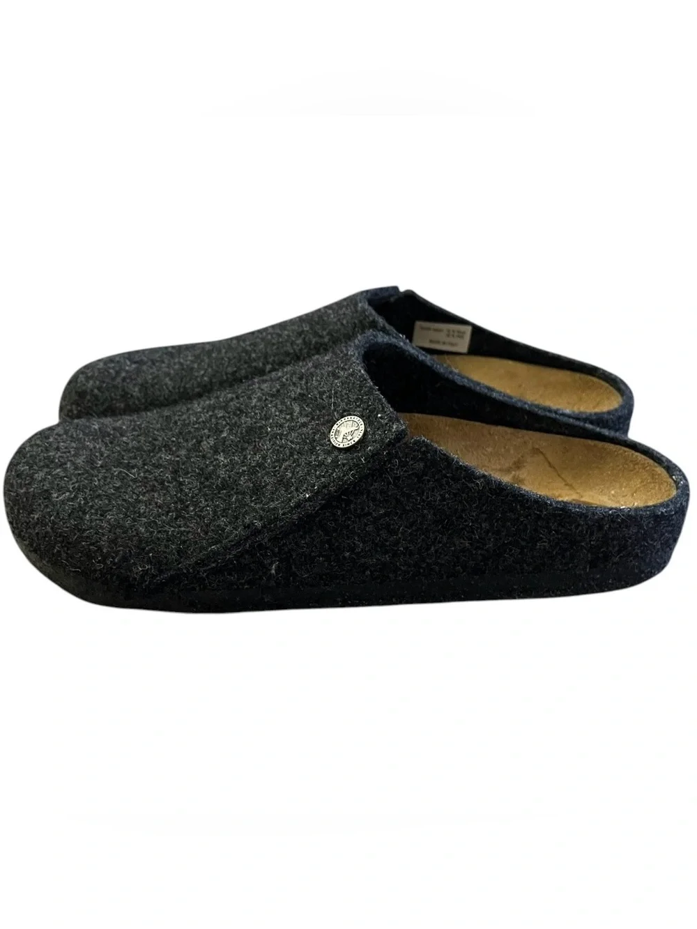 Birkenstock Zermatt 41 Womens 10 Mens 8 Anthracite Wool Blend Slip On Slippers - Picture 3 of 8